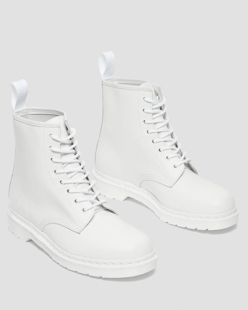 Dr Martens 1460 Mono Smooth Læder Snørestøvler Dame Hvide | DK 171BEX